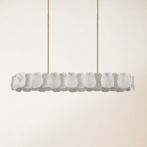 Moira Alabaster Oval Chandelier 58"W#Finish_Gold