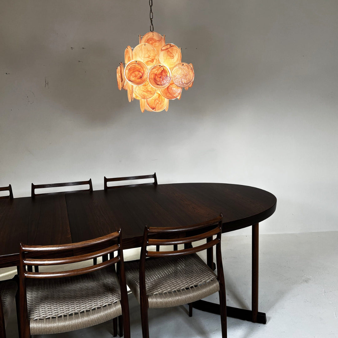 Murano Chandelier 36 Pink Disks - Zonesus