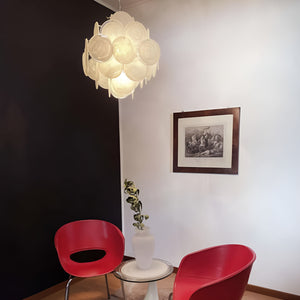 Murano Chandelier 36 White Disks - Zonesus