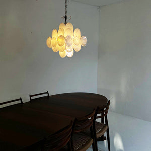 Murano Chandelier 36 White Disks - Zonesus
