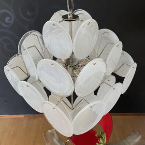 Murano Chandelier 36 White Disks - Zonesus