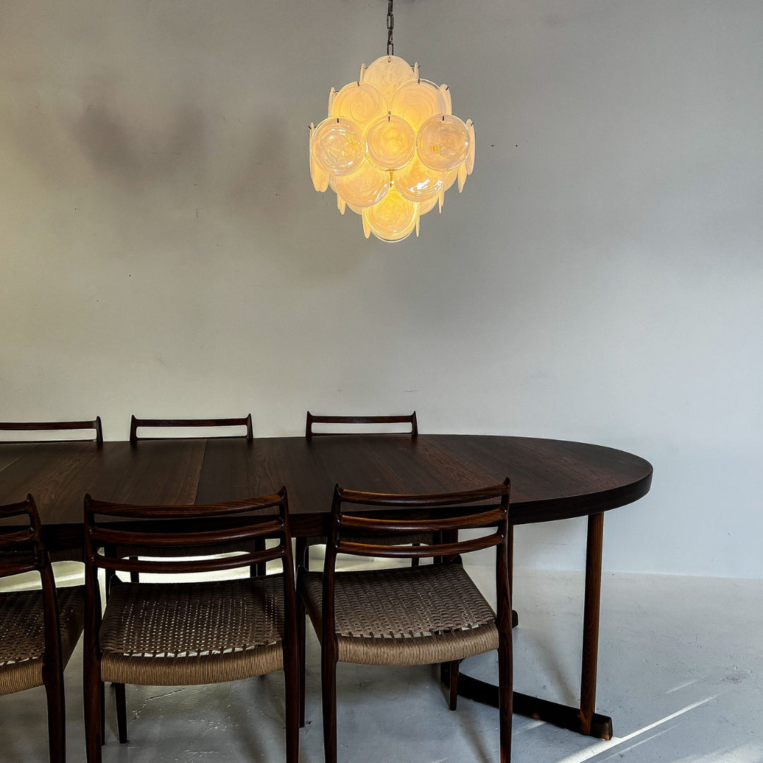 Murano Chandelier 36 White Disks - Zonesus