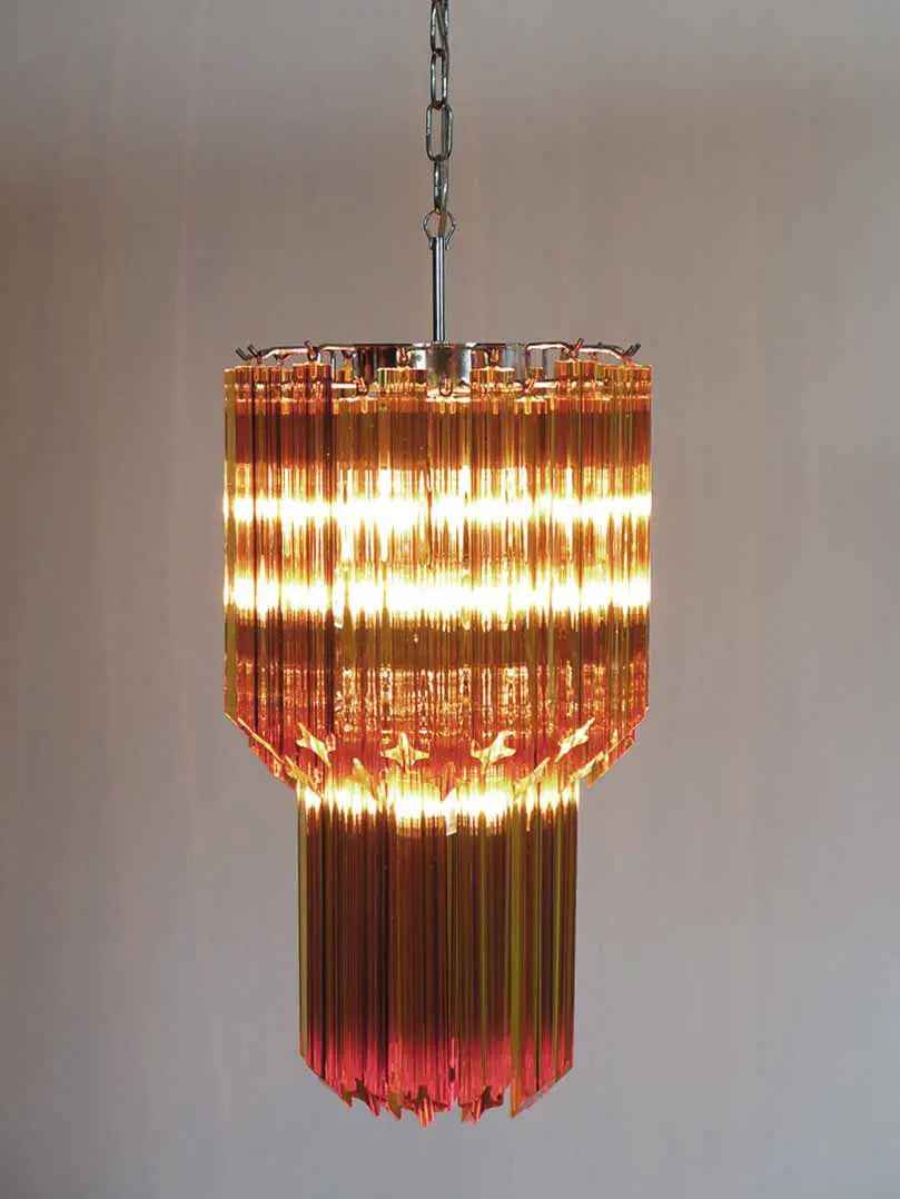 Murano Chandelier – Quadriedri – 46 prisms – Amber - Zonesus
