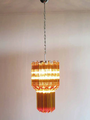 Murano Chandelier – Quadriedri – 46 prisms – Amber - Zonesus