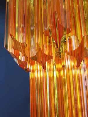 Murano Chandelier – Quadriedri – 46 prisms – Amber - Zonesus
