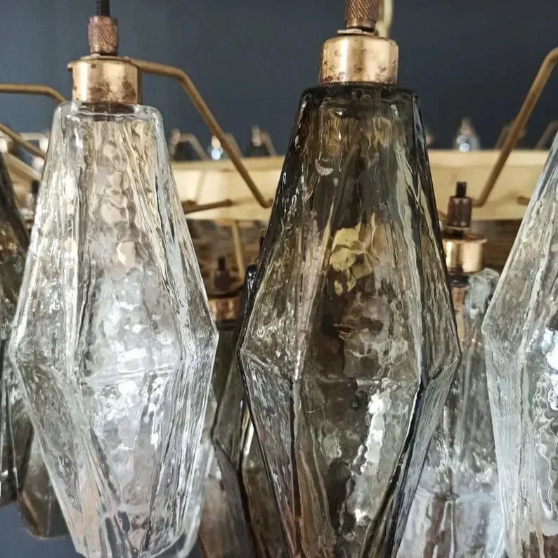 Murano Chandelier – Poliedri – 185 glass – Smoked/Transparent - Zonesus