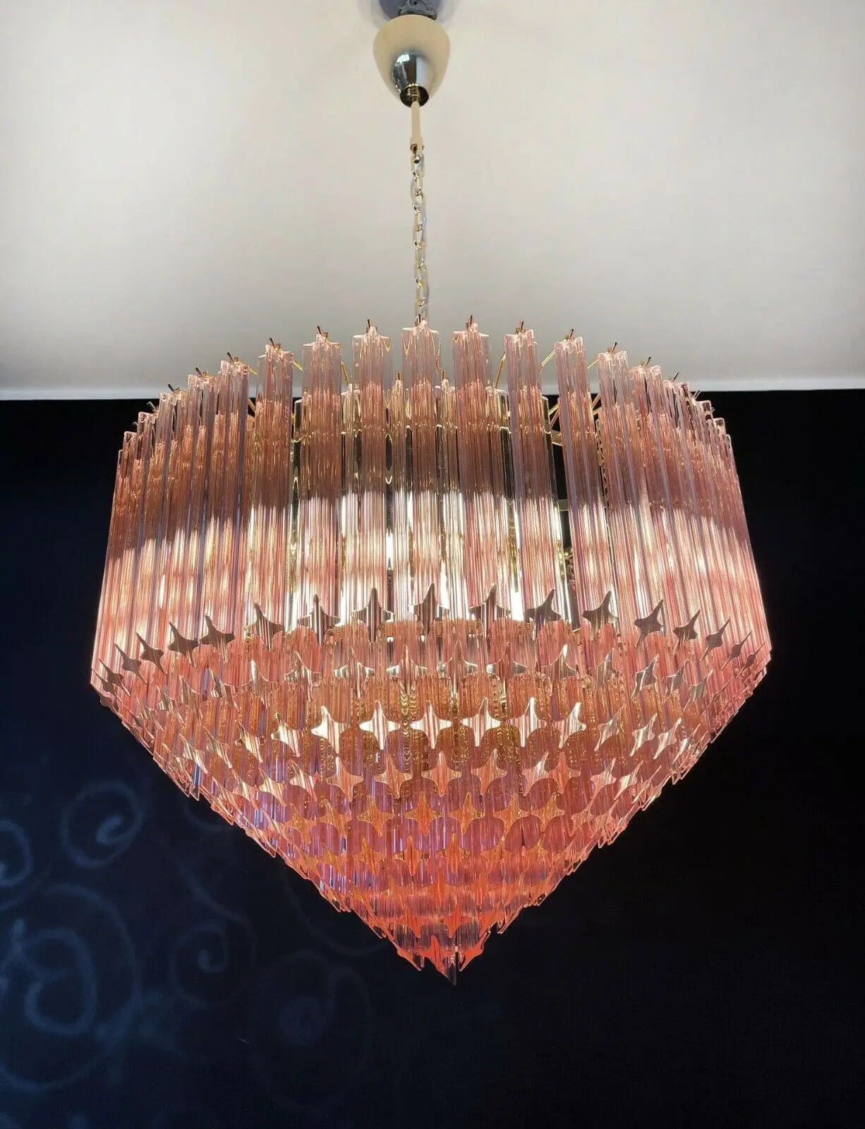 Murano Chandelier – 265 prisms – Pink - Zonesus