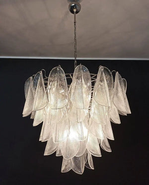 Murano Chandelier – Rondini – 57 glass leaves – Transparent - Zonesus