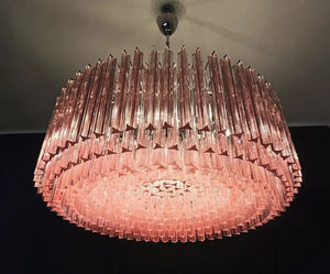 Murano Chandelier – Triedri – 391 prisms – Pink - Zonesus