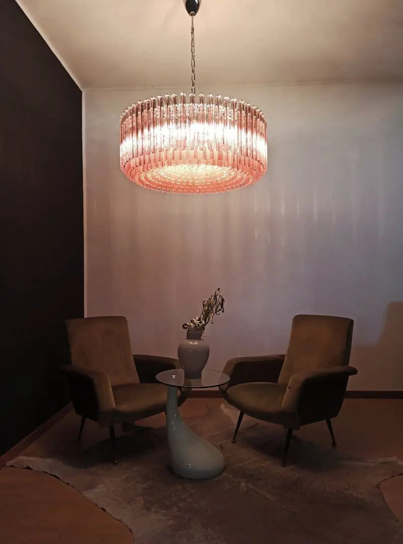 Murano Chandelier – Triedri – 391 prisms – Pink - Zonesus