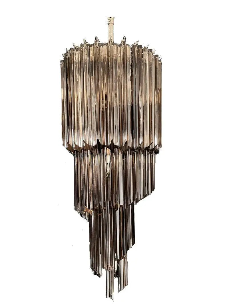 Murano Chandelier – Spiral – 54 prisms – Smoked - Zonesus