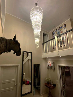 Murano Chandelier – Spiral – 215 prisms – Transparent - Zonesus