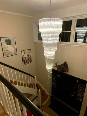 Murano Chandelier – Spiral – 215 prisms – Transparent - Zonesus