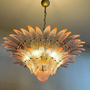 Murano Chandelier – Palmette – 58 glass – Pink - Zonesus
