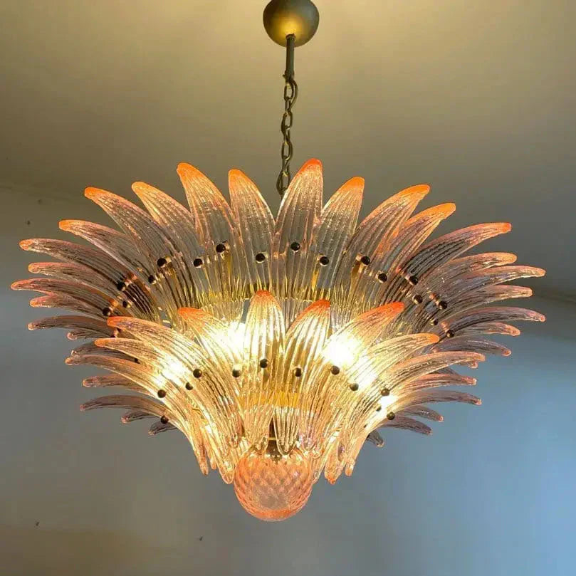 Murano Chandelier – Palmette – 58 glass – Pink - Zonesus