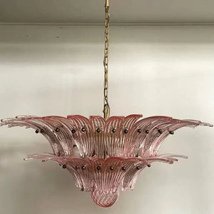 Murano Chandelier – Palmette – 58 glass – Pink - Zonesus