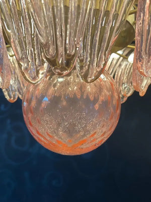 Murano Chandelier – Palmette – 58 glass – Pink - Zonesus
