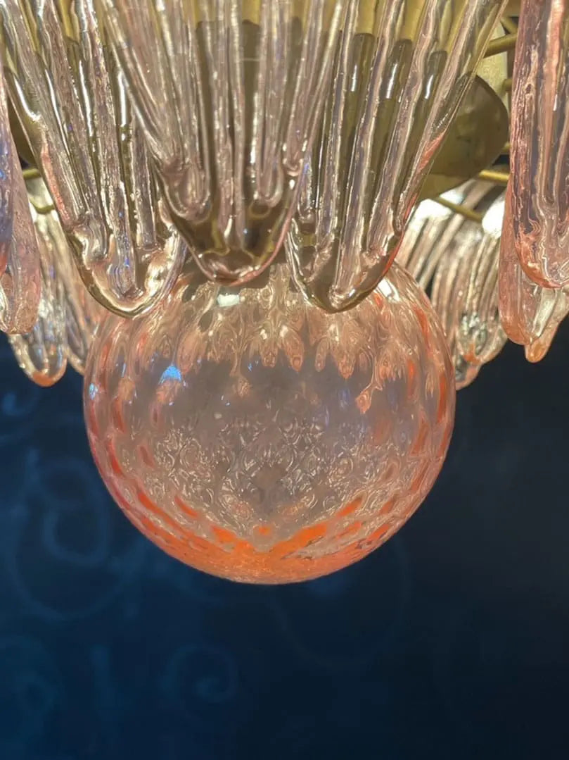 Murano Chandelier – Palmette – 58 glass – Pink - Zonesus