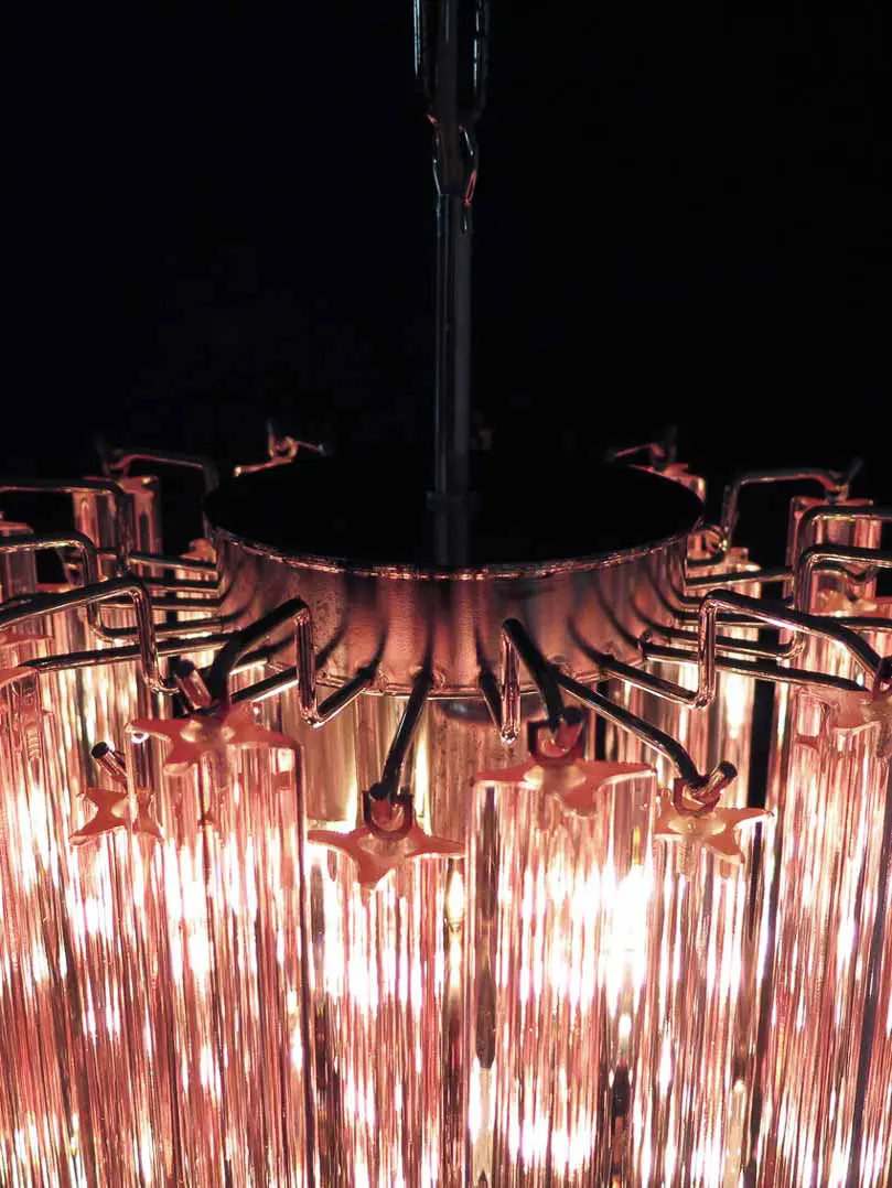 Murano Chandelier – Quadriedri – 46 prisms – Pink - Zonesus