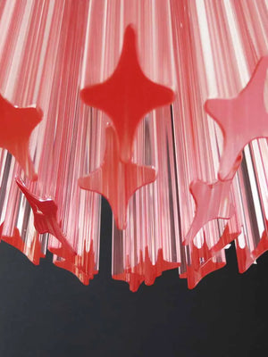 Murano Chandelier – Quadriedri – 46 prisms – Pink - Zonesus