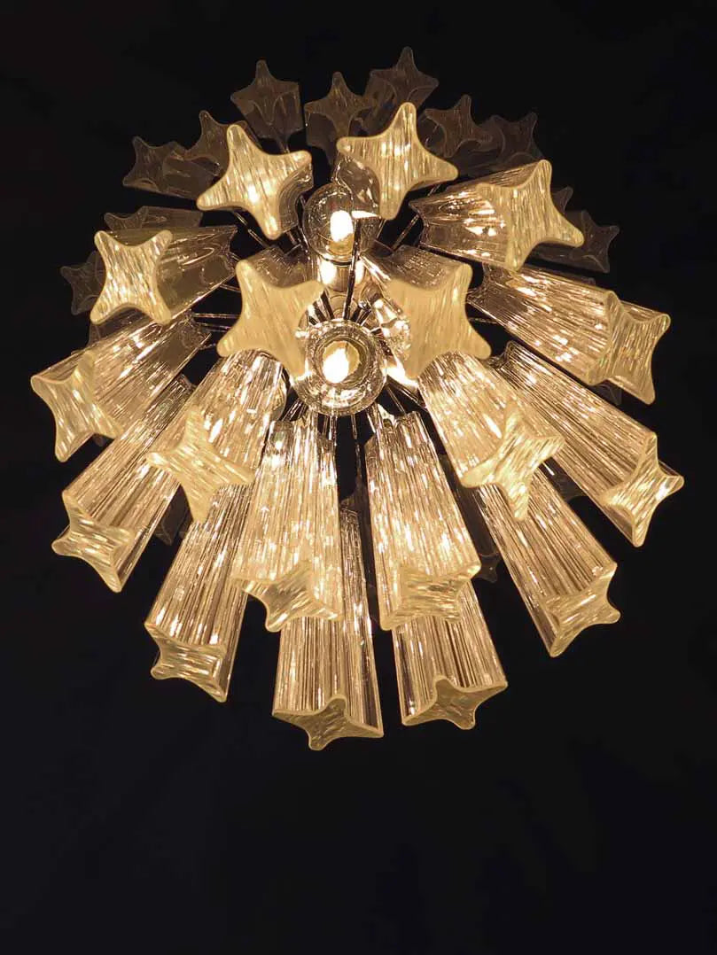 Murano Chandelier – Quadriedri – 46 prisms – Transparent - Zonesus