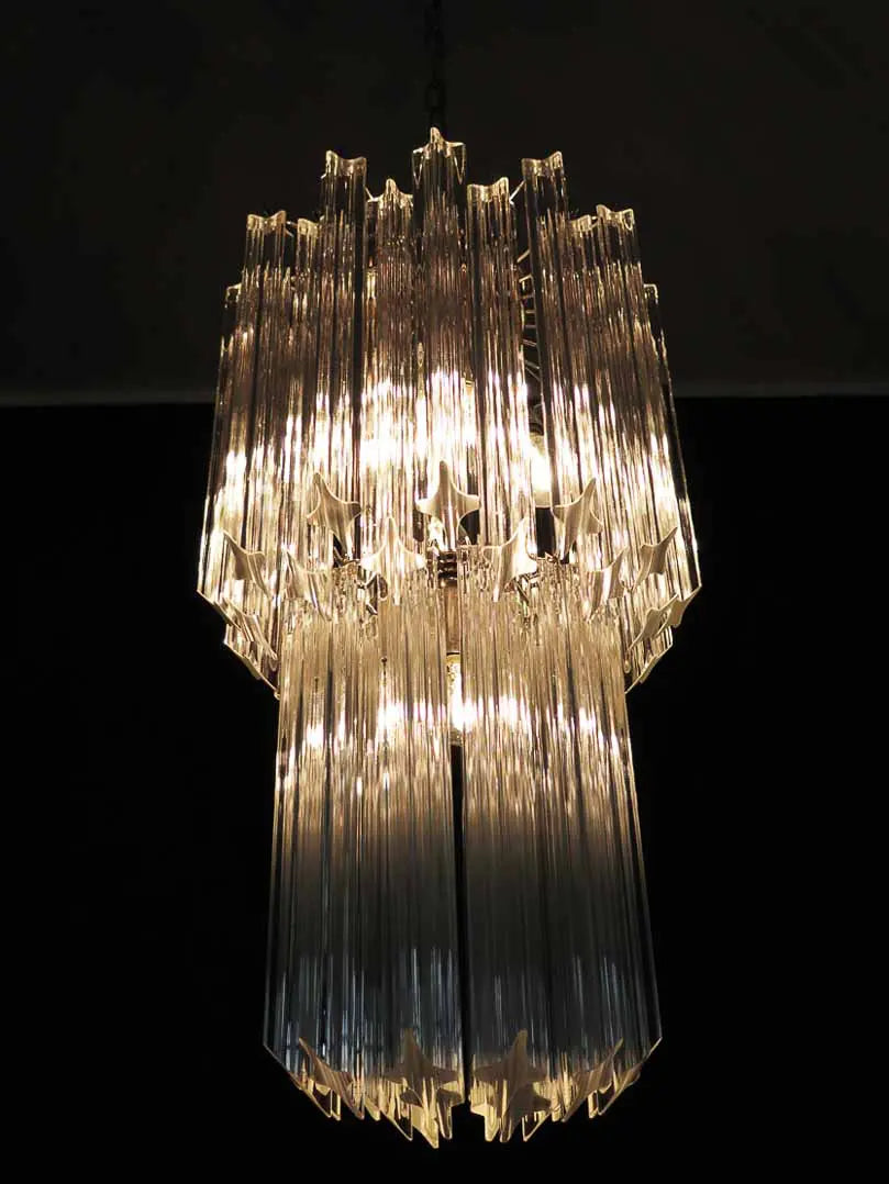 Murano Chandelier – Quadriedri – 46 prisms – Transparent - Zonesus