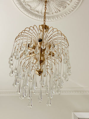 Vintage – Murano chandelier – Teardrop – 68 drops – Clear - Zonesus