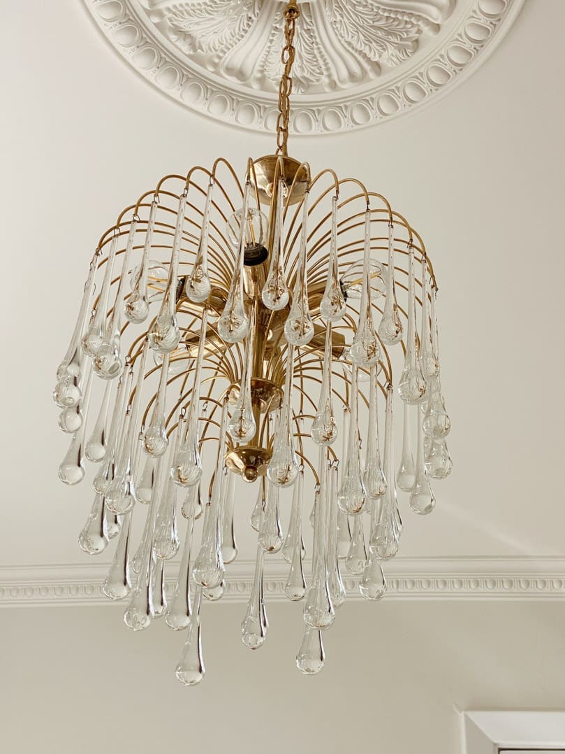 Vintage – Murano chandelier – Teardrop – 68 drops – Clear - Zonesus