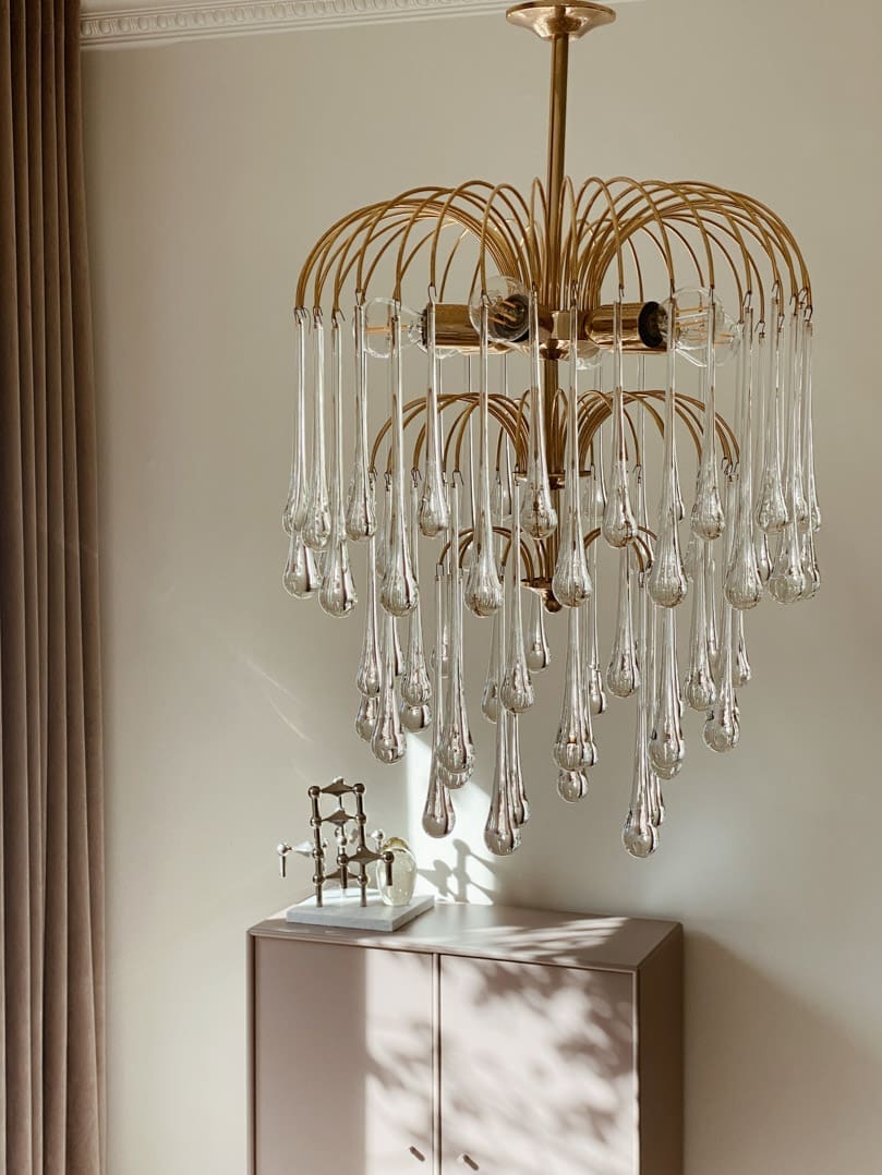 Vintage – Murano chandelier – Teardrop – 68 drops – Clear - Zonesus