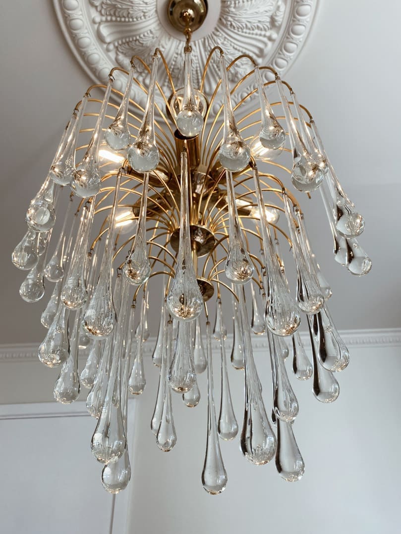 Vintage – Murano chandelier – Teardrop – 68 drops – Clear - Zonesus
