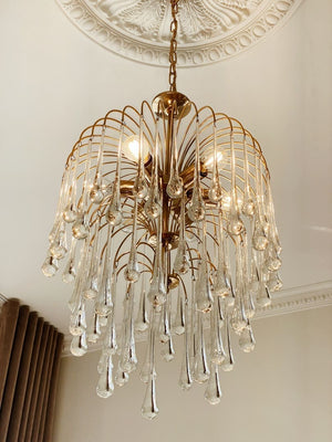 Vintage – Murano chandelier – Teardrop – 68 drops – Clear - Zonesus