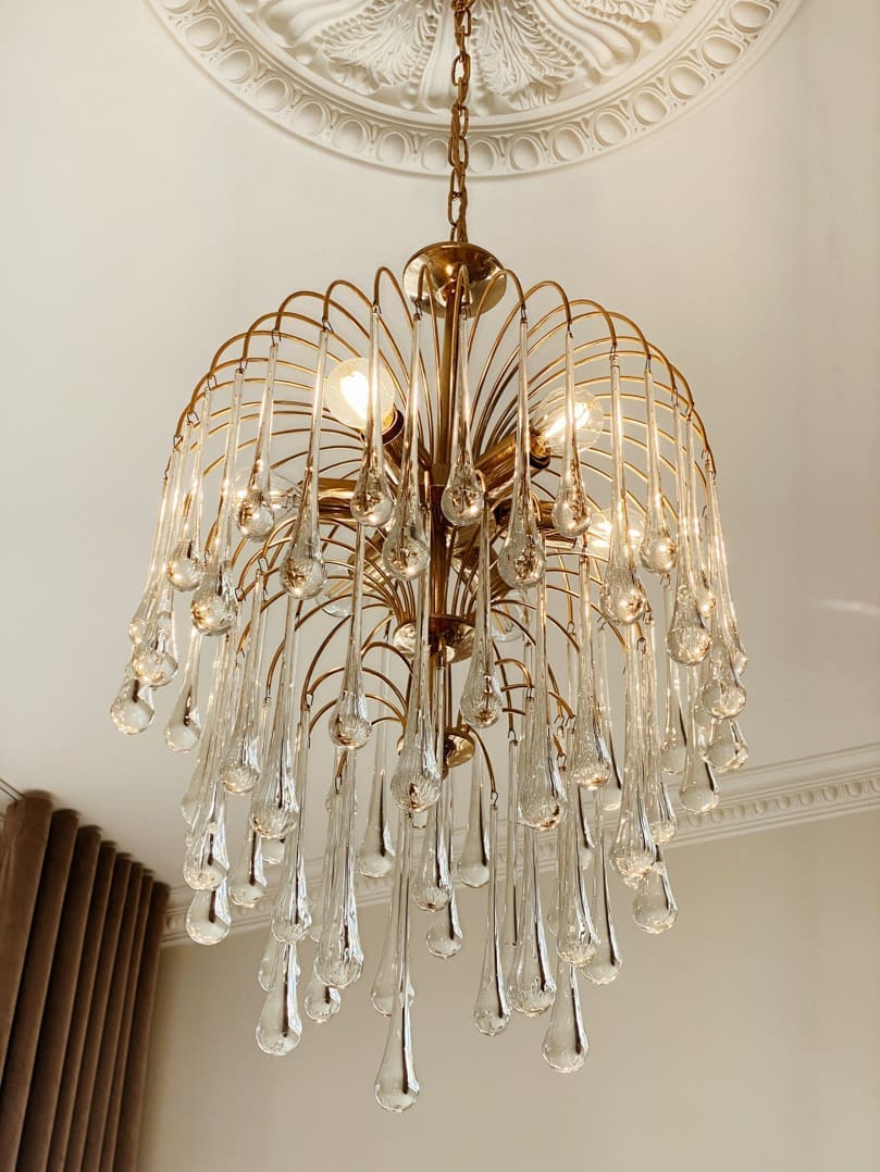 Vintage – Murano chandelier – Teardrop – 68 drops – Clear - Zonesus