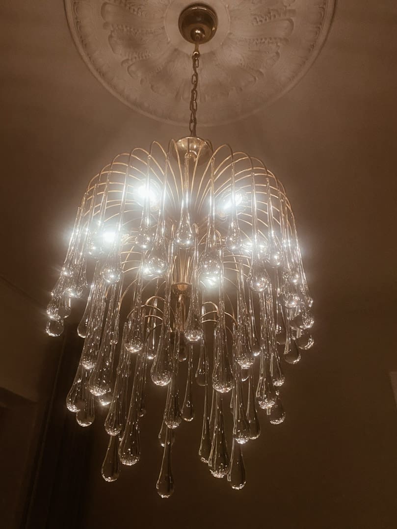 Vintage – Murano chandelier – Teardrop – 68 drops – Clear - Zonesus
