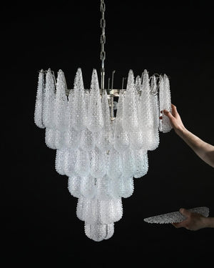 Murano Chandelier – Drop – 75 glasses – Transparent - Zonesus