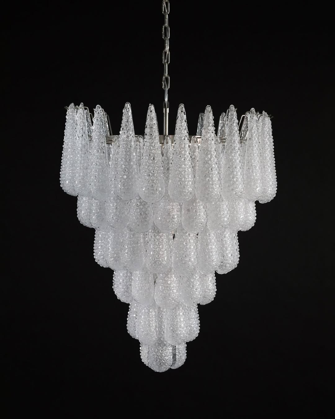 Murano Chandelier – Drop – 75 glasses – Transparent - Zonesus