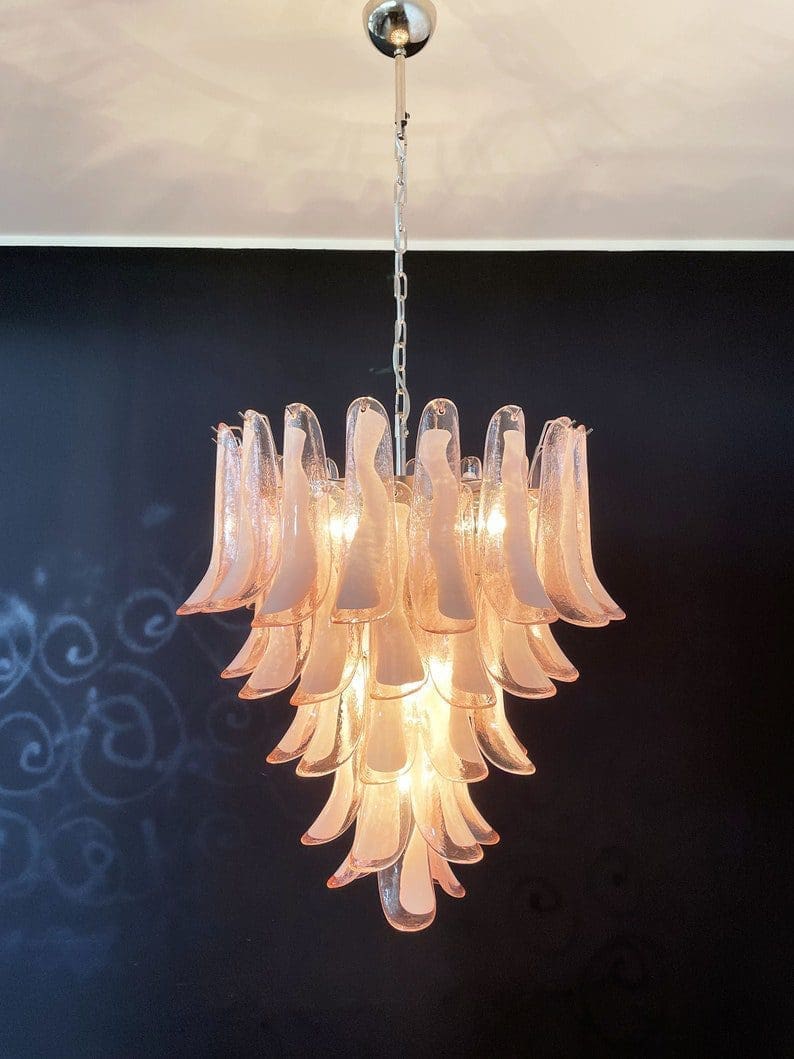 Murano Chandelier – 52 petals – Pink - Zonesus