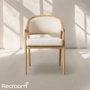 Artmee Upholstered Back Dining Arm Chair - Zonesus