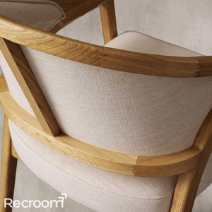 Artmee Upholstered Back Dining Arm Chair - Zonesus