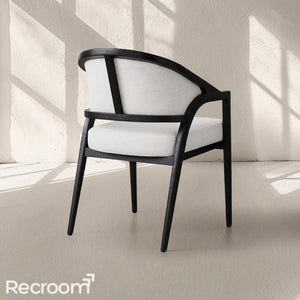 Artmee Upholstered Back Dining Arm Chair - Zonesus