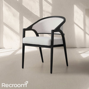 Artmee Upholstered Back Dining Arm Chair - Zonesus