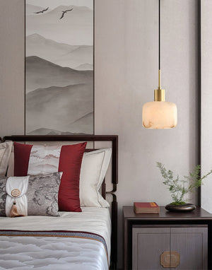 Natural Alabaster Small Pendant Light - Zonesus