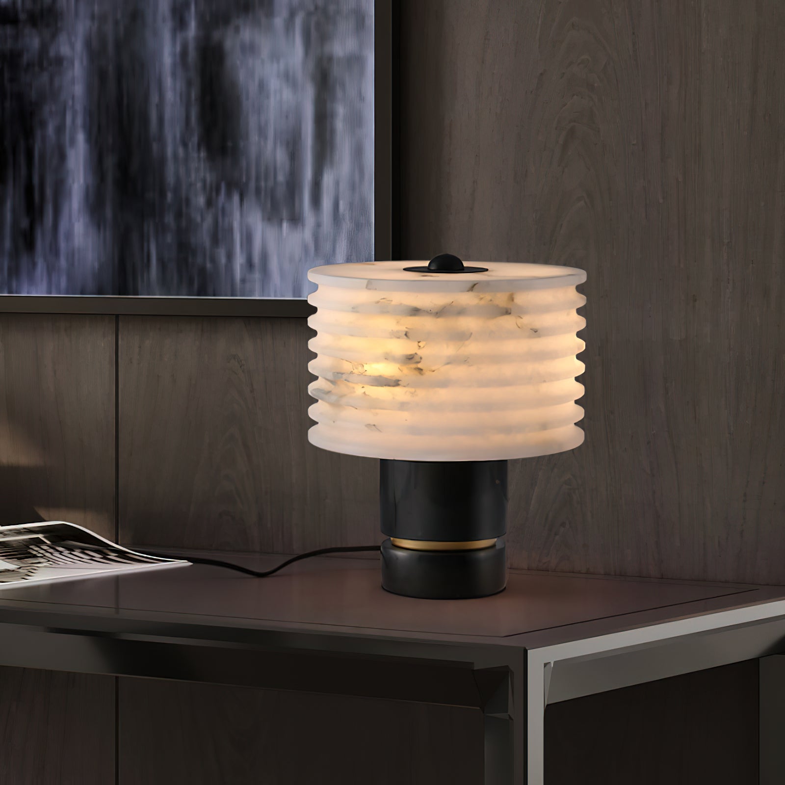 Outela Alabaster Table Lamp - Zonesus