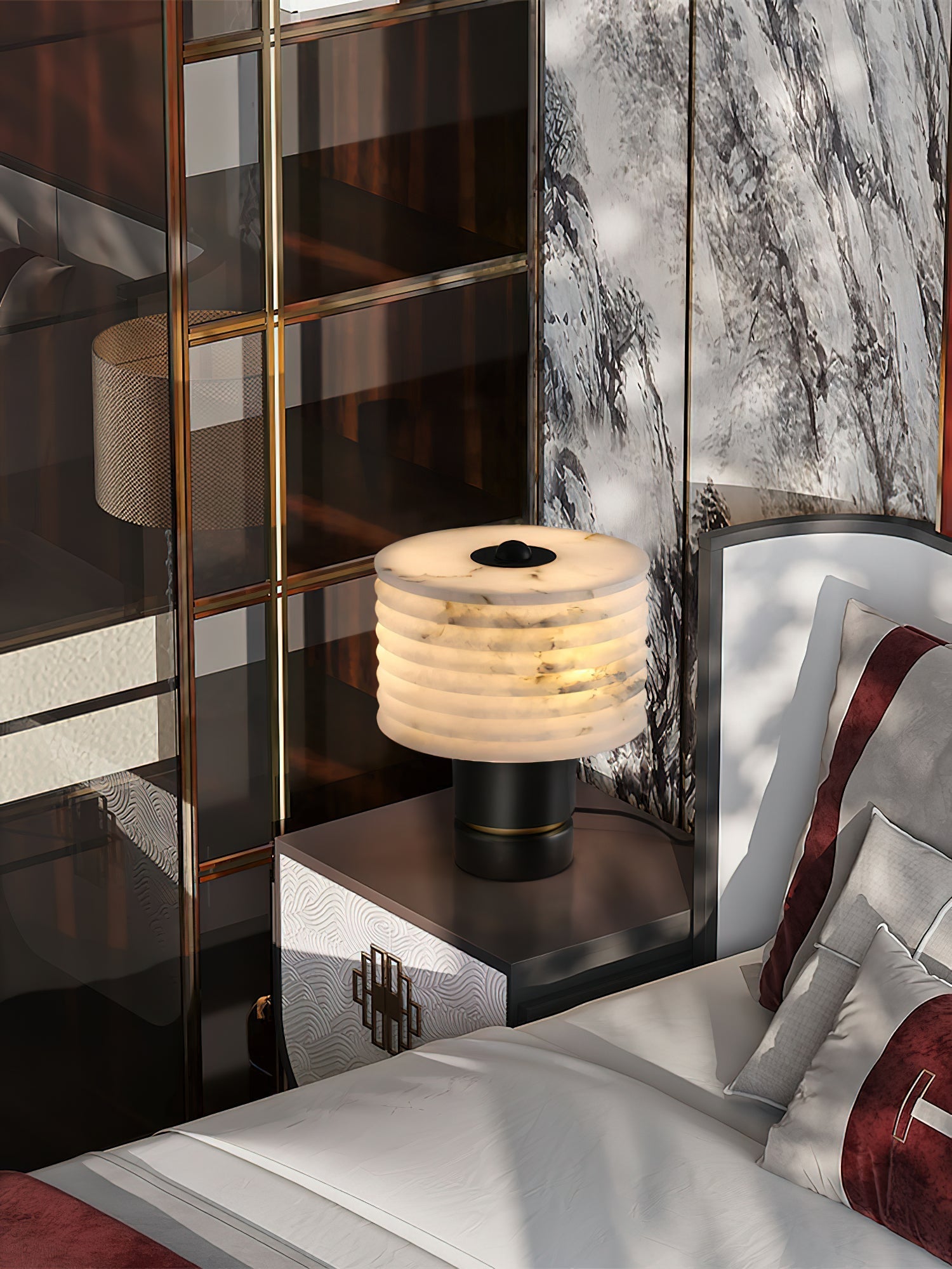 Outela Alabaster Table Lamp - Zonesus