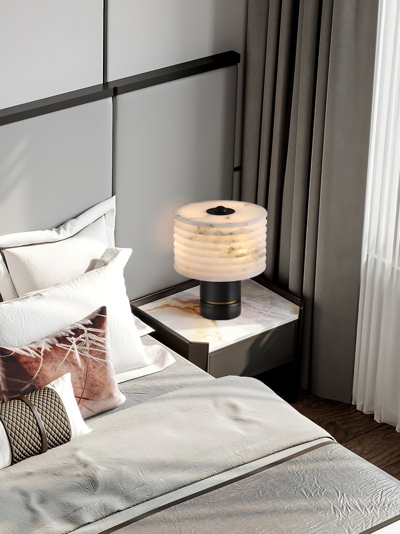 Outela Alabaster Table Lamp - Zonesus