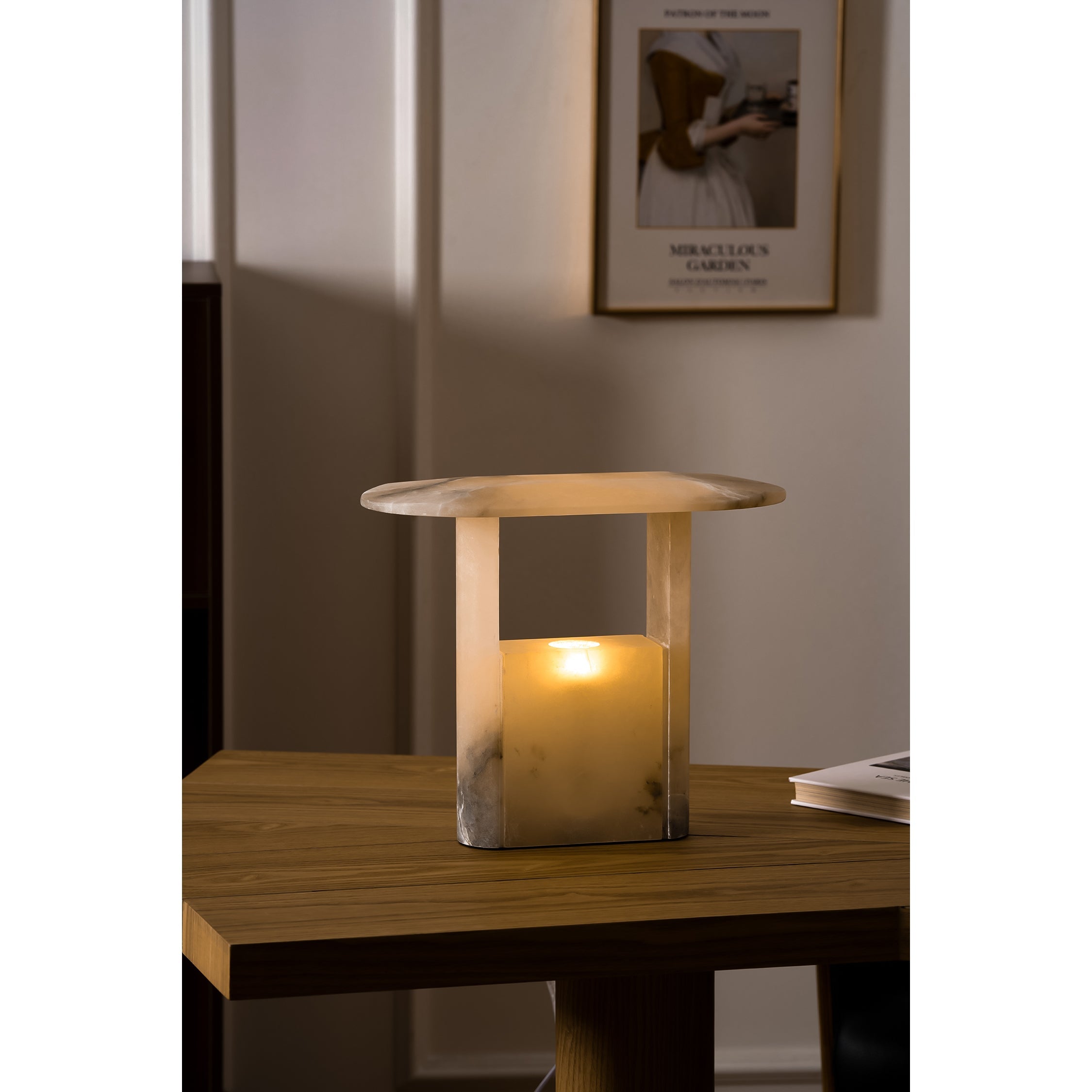 Pagoda Alabaster Table Lamp - Zonesus