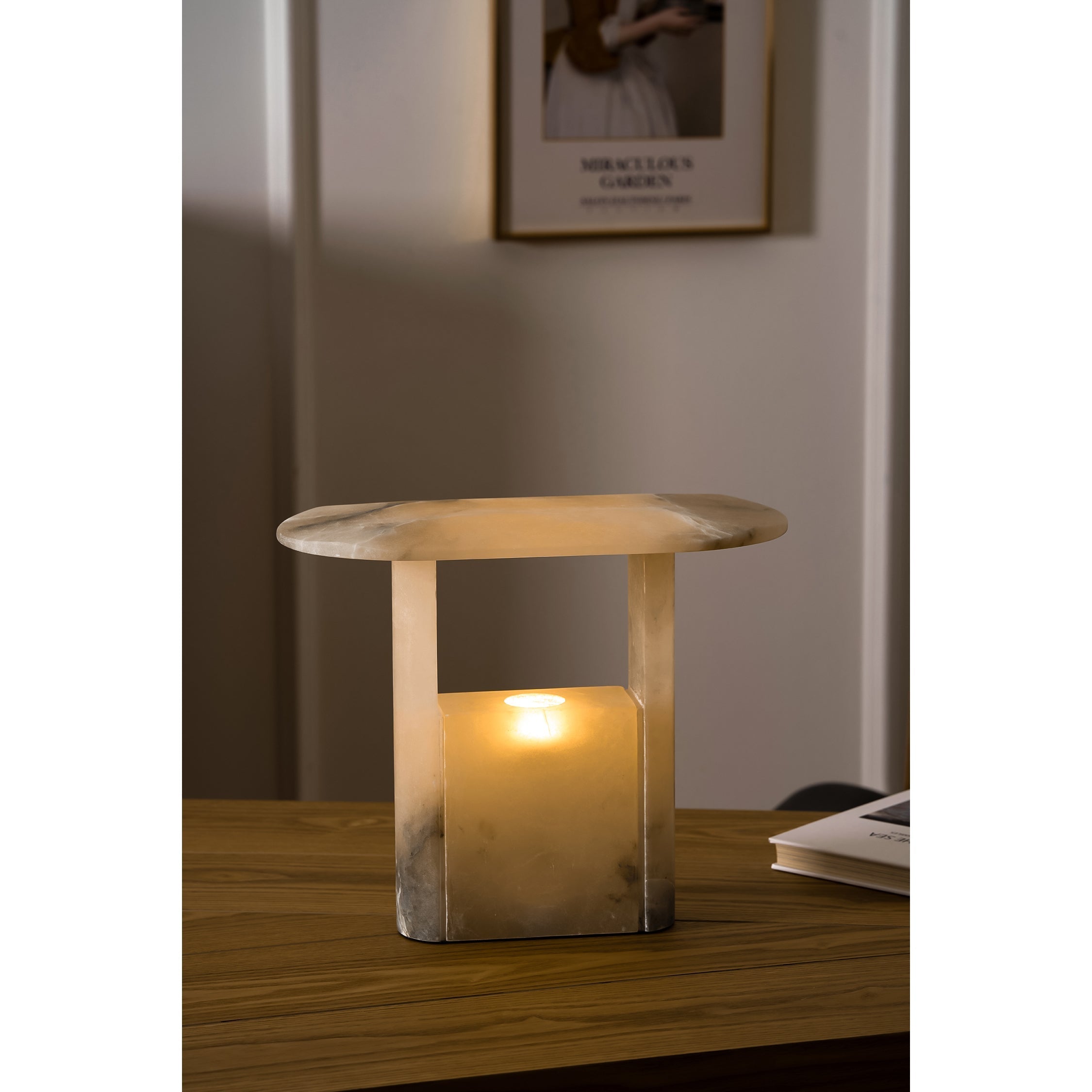 Pagoda Alabaster Table Lamp - Zonesus