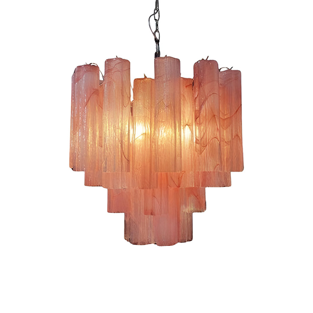 Pink Murano Glass Tronchi Chandelier - Zonesus