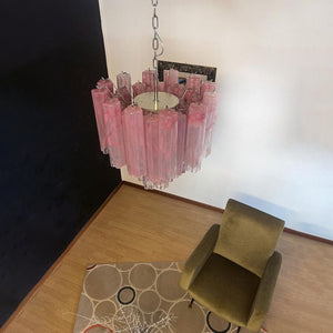 Pink Murano Glass Tronchi Chandelier - Zonesus
