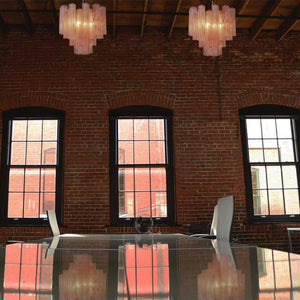 Pink Murano Glass Tronchi Chandelier - Zonesus
