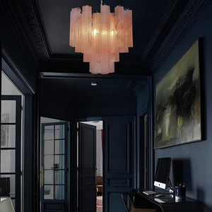 Pink Murano Glass Tronchi Chandelier - Zonesus